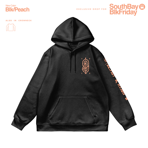 904 Monogram Black Peach Hoodie Pullover